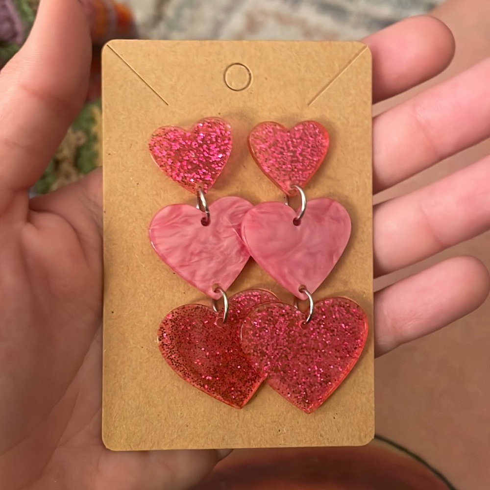 Acrylic heart earrings